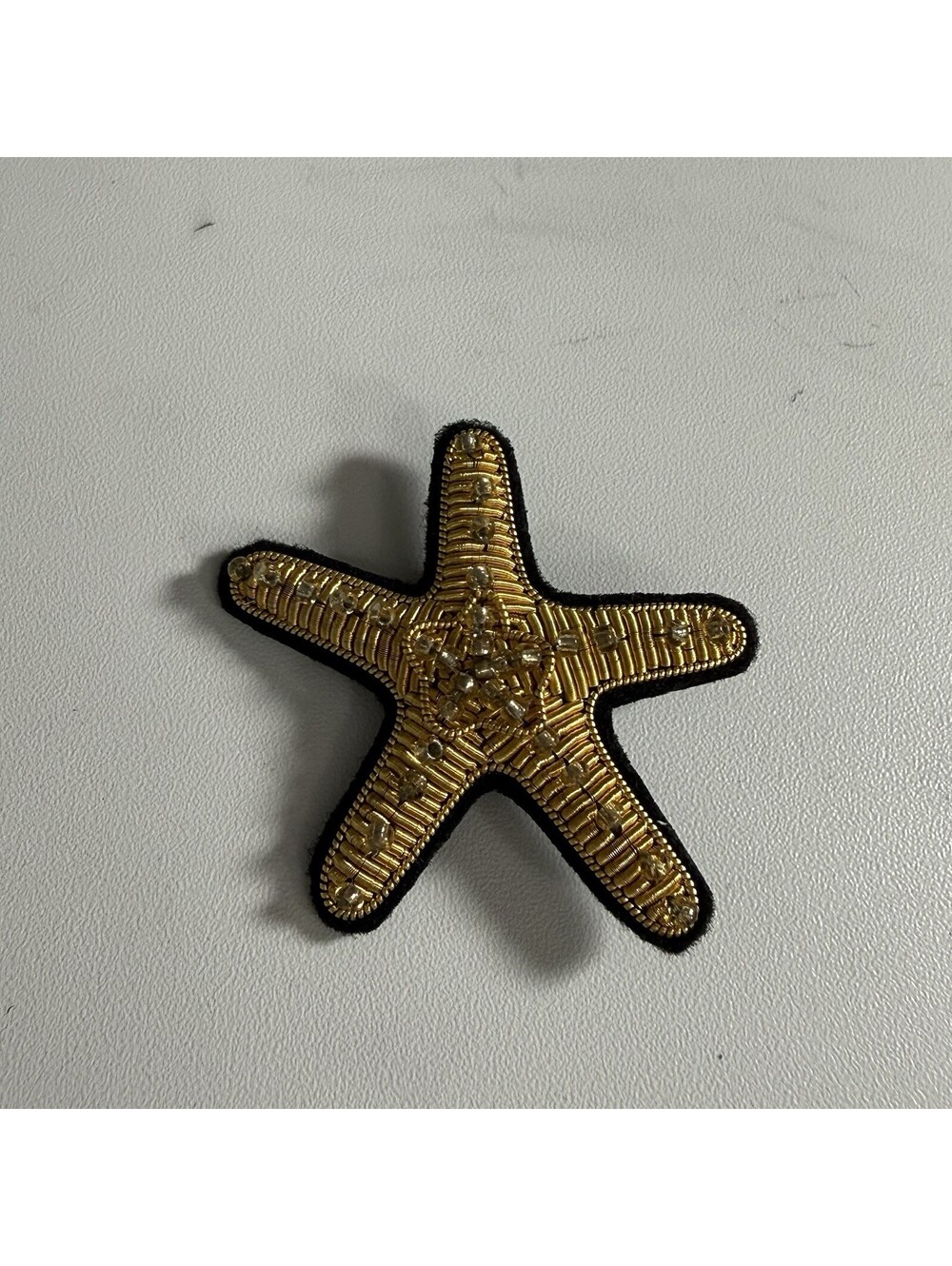 Golden sea Star BROOCH PIN EMBROIDERED 2”